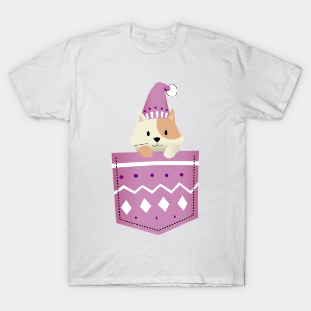 Cute cat in a pocket T-Shirt by Vendaval